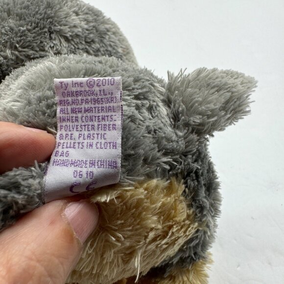 Ty Beanie Boos Scraps the Schnauzer Gray & Beige Puppy Plush Toy w Big Blue Eyes - Picture 10 of 10